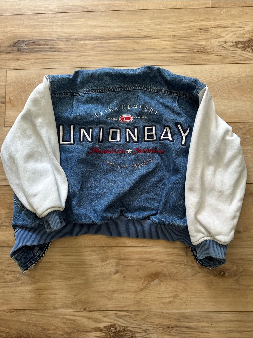 Vintage 90s UNIONBAY Denim Varsity Bomber Jacket